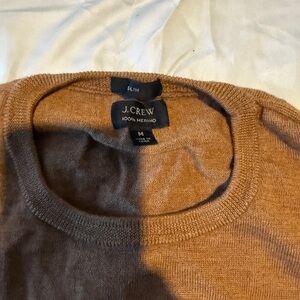 J. Crew Men's Tan Merino Wool Crewneck Sweater